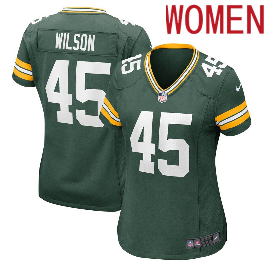 Women Green Bay Packers 45 Eric Wilson Nike Green Home Game Player NFL Jersey